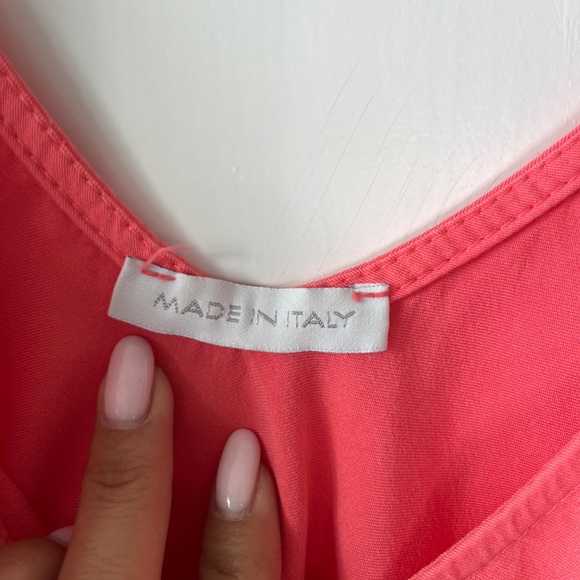 Made in Italy Coral Pink 100% Tencel Sleeveless Tank Top - Picture 3 of 6